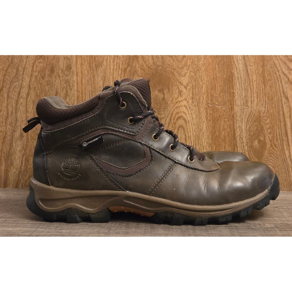 Timberland Mt. Maddsen Waterproof Mid Hiking Boots Boys Size 7 Brown